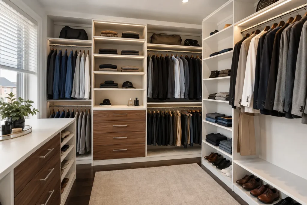 Bright White Walk-In Closet